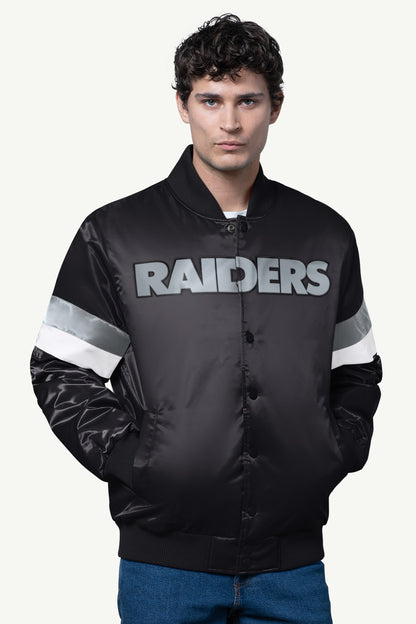 Starter MENS LAS VEGAS RAIDERS SATIN VARSITY JACKET