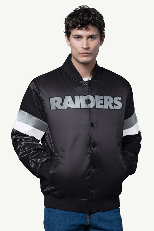 Starter MENS LAS VEGAS RAIDERS SATIN VARSITY JACKET