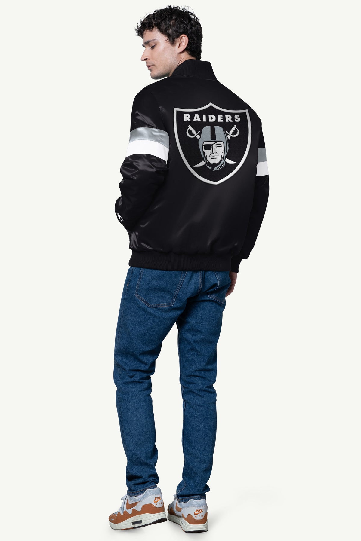 Starter MENS LAS VEGAS RAIDERS SATIN VARSITY JACKET