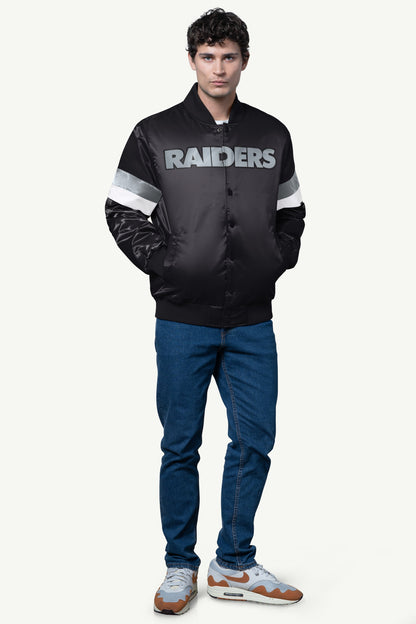 Starter MENS LAS VEGAS RAIDERS SATIN VARSITY JACKET