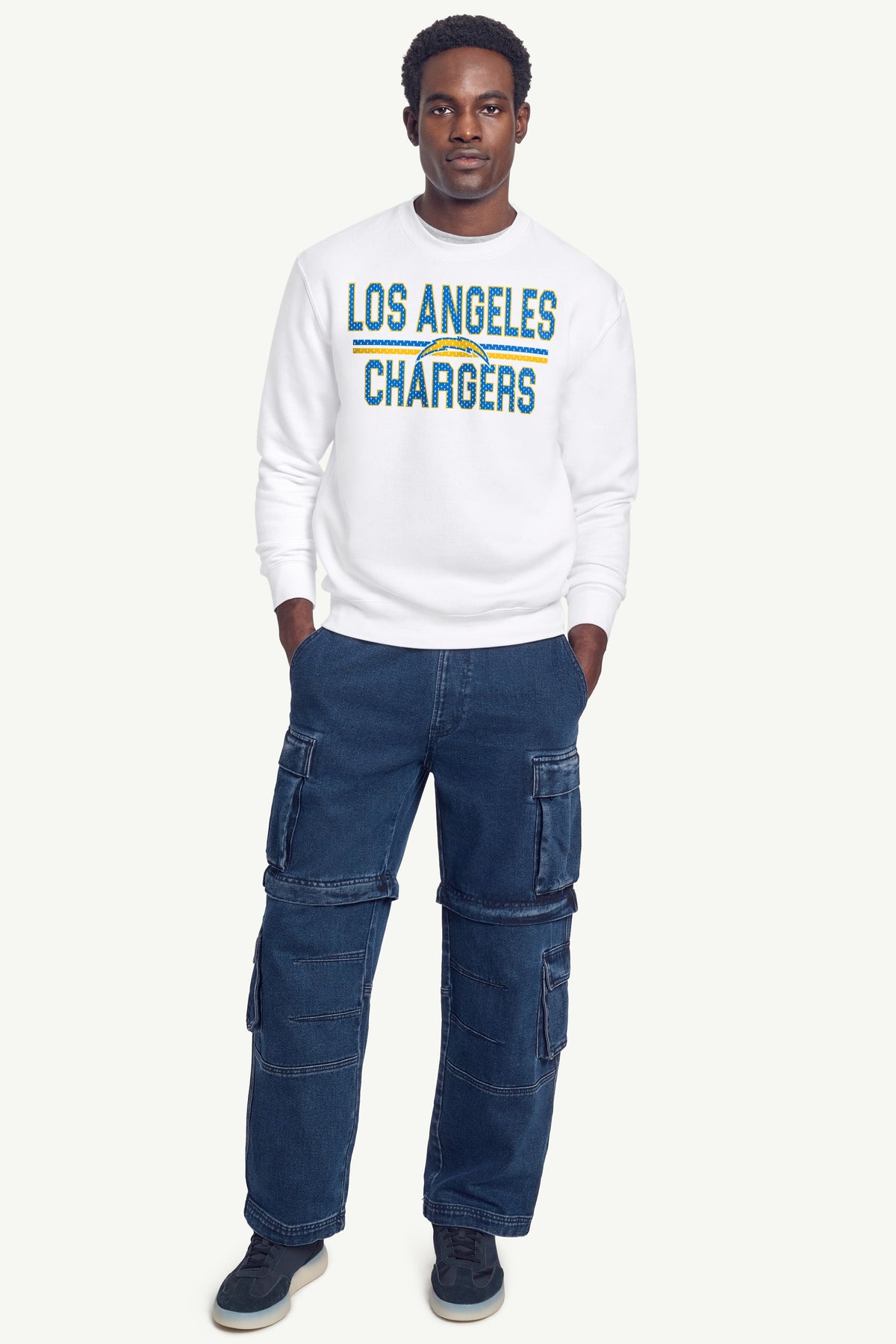 Starter MENS LOS ANGELES CHARGERS MESH LOOK SWEATSHIRT