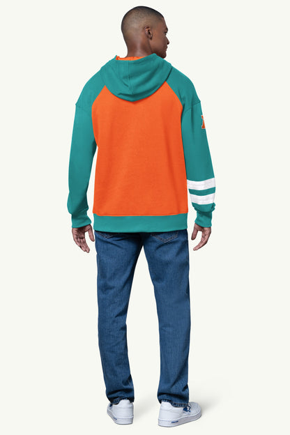 Starter MENS MIAMI DOLPHINS INTERCEPTION COLORBLOCK HOODIE