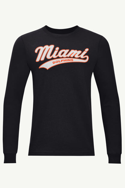 Starter MENS MIAMI DOLPHINS TAILSWEEP LONG SLEEVE T SHIRT
