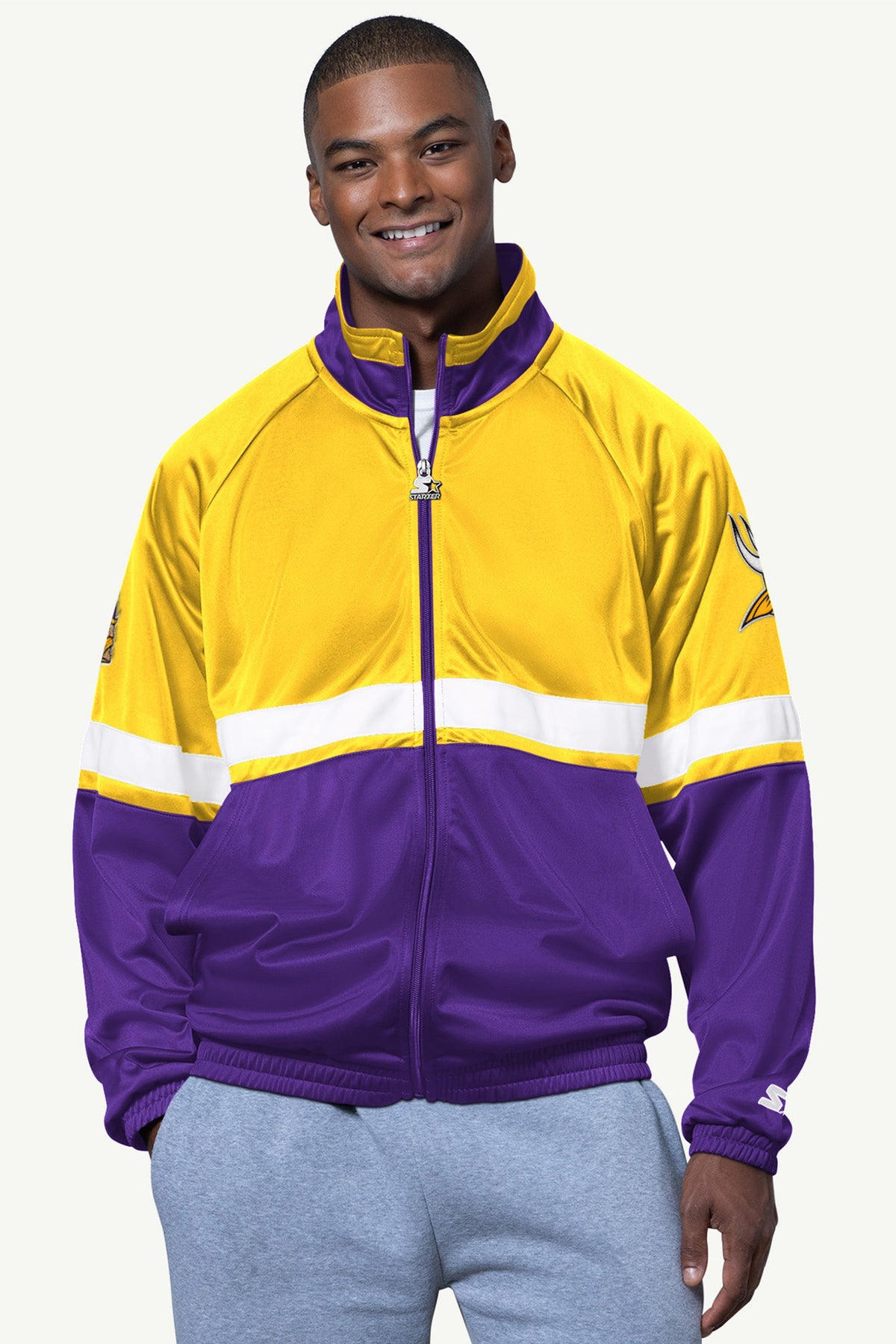 Starter MENS MINNESOTA VIKINGS VETERAN TRACK JACKET