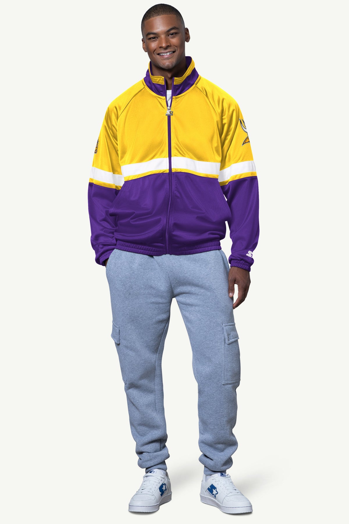 Starter MENS MINNESOTA VIKINGS VETERAN TRACK JACKET