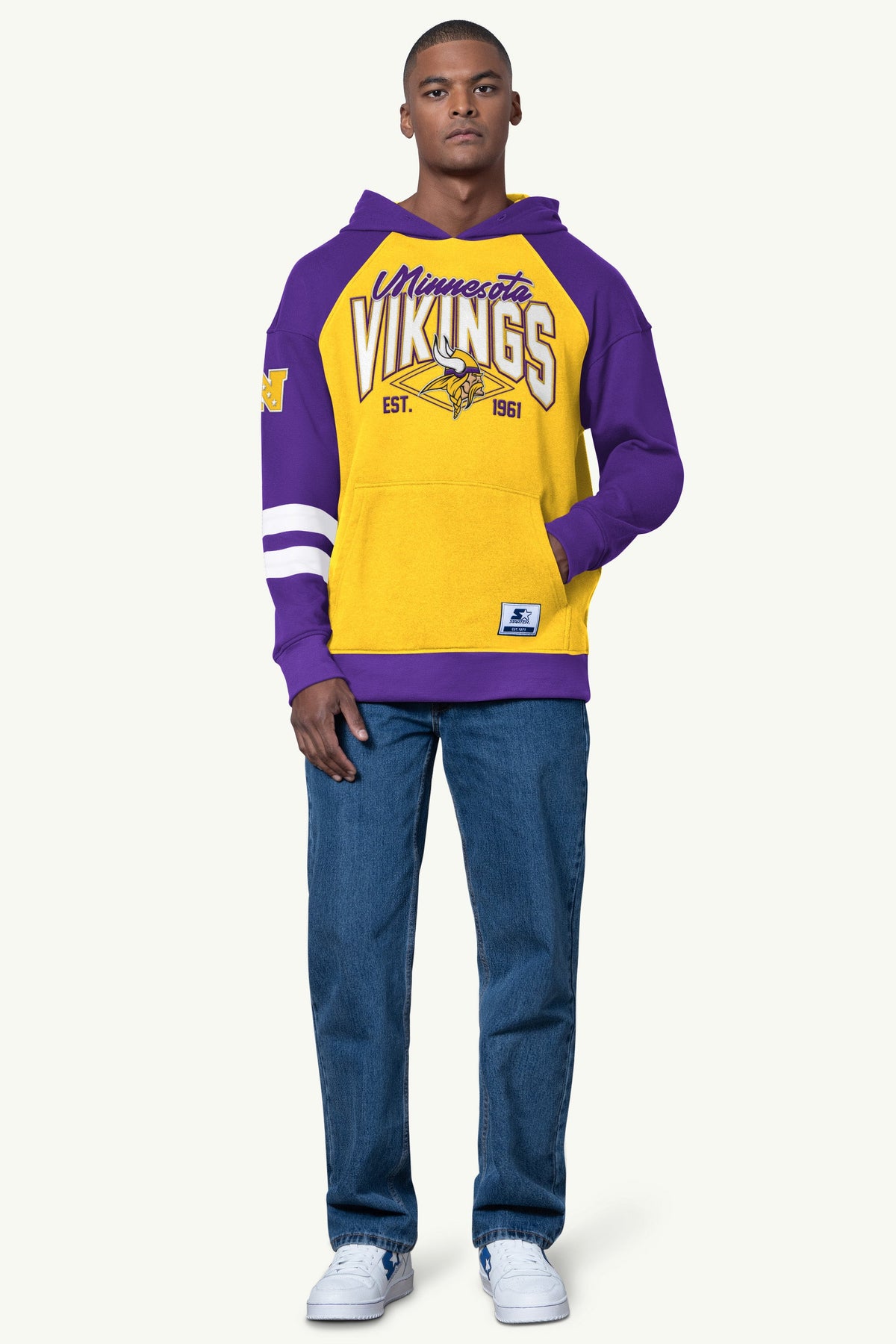 Starter MENS MINNESOTA VIKINGS INTERCEPTION COLORBLOCK HOODIE