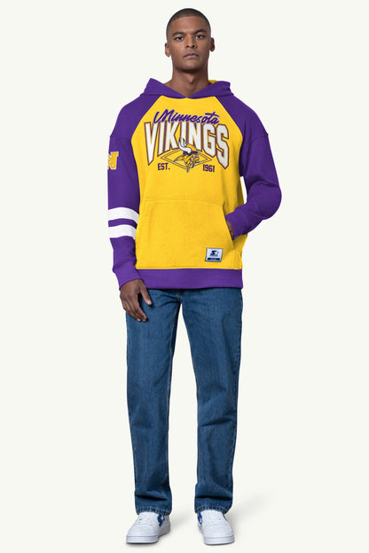 Starter MENS MINNESOTA VIKINGS INTERCEPTION COLORBLOCK HOODIE
