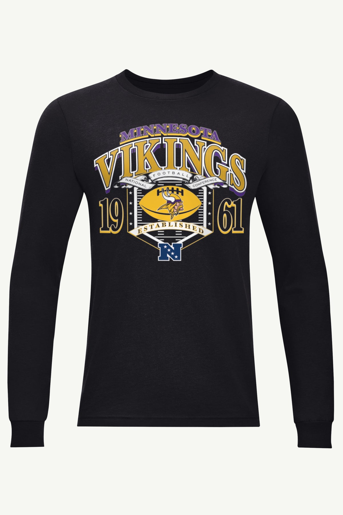 Starter MENS MINNESOTA VIKINGS 80s INSPIRED FIELD LONG SLEEVE T SHIRTL