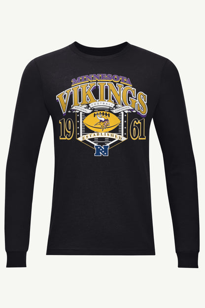Starter MENS MINNESOTA VIKINGS 80s INSPIRED FIELD LONG SLEEVE T SHIRTL