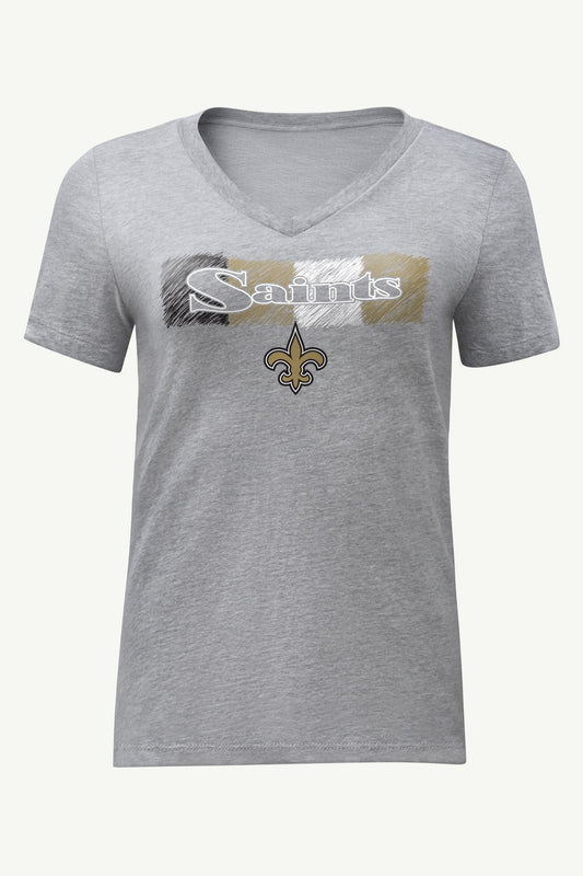 Starter WOMENS NEW ORLEANS SAINTS COLOR SHADING V-NECK T SHIRT
