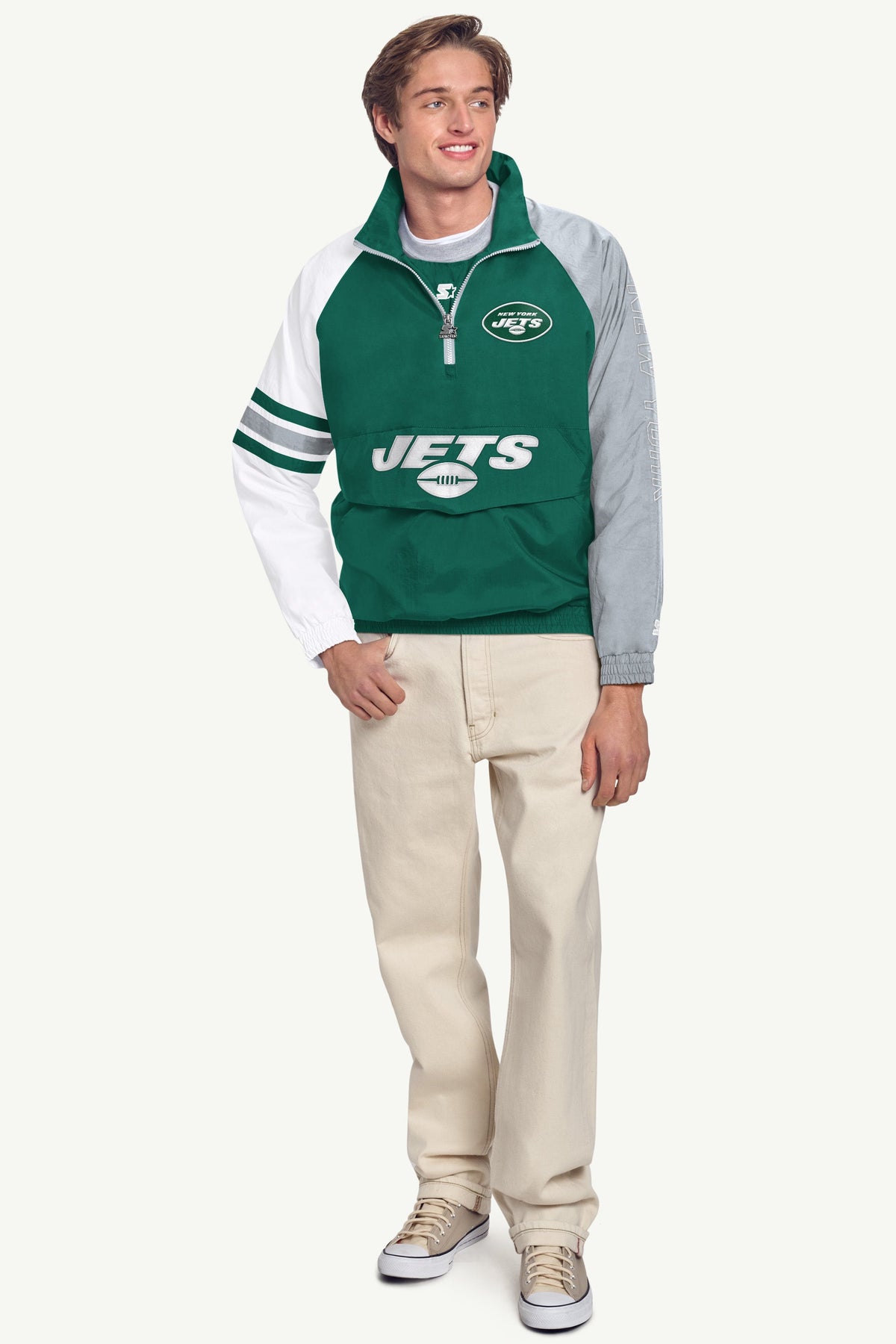 Starter MENS NEW YORK JETS QUARTER ZIP JACKET
