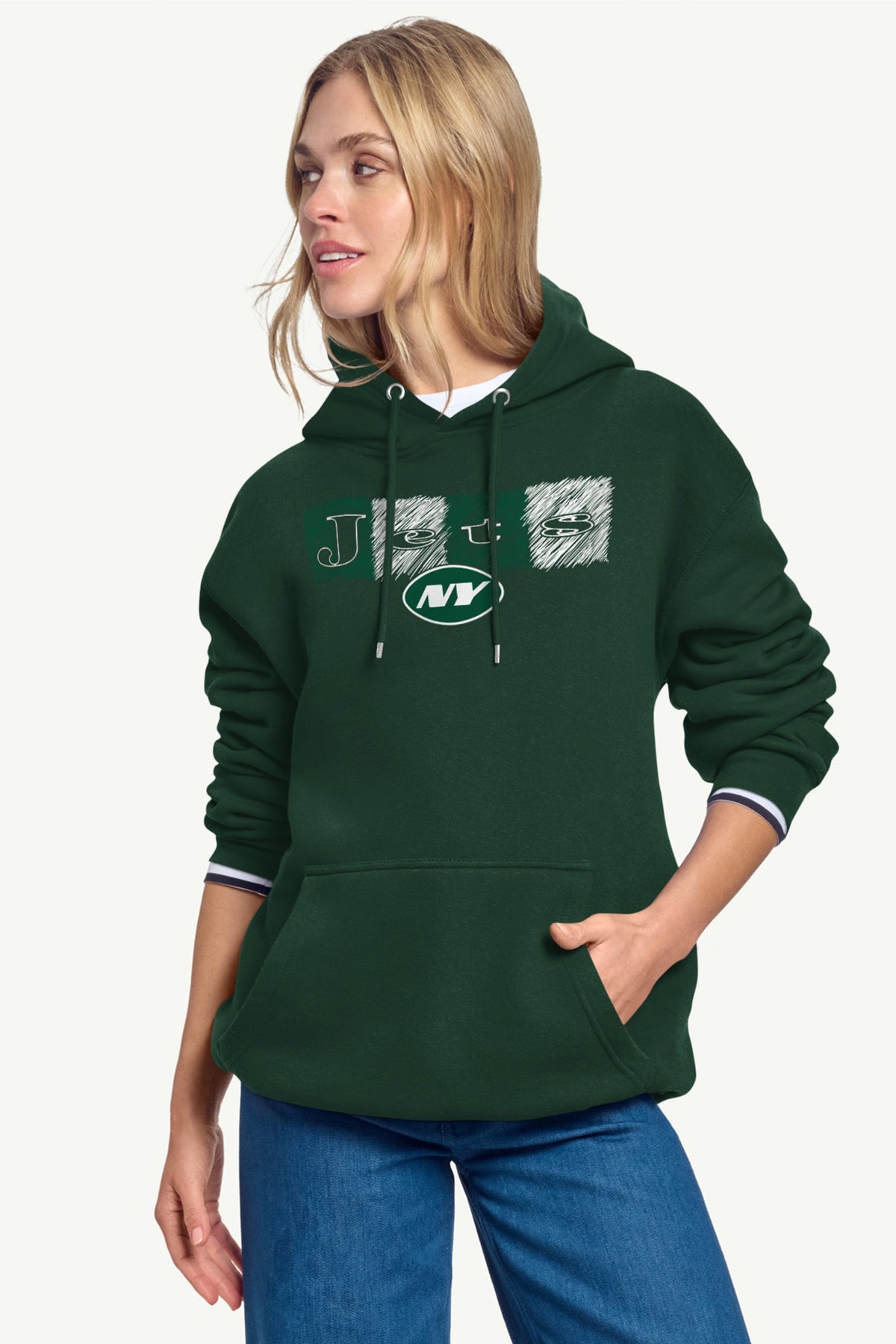 Starter WOMENS NEW YORK JETS COLOR SHADING HOODIE