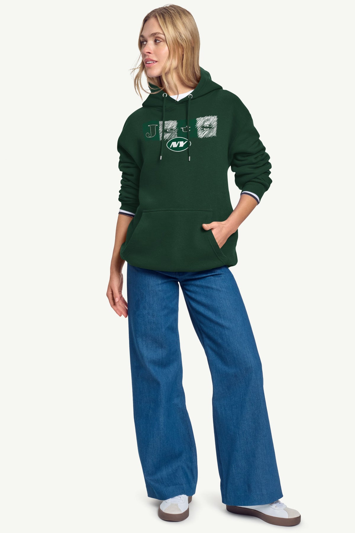 Starter WOMENS NEW YORK JETS COLOR SHADING HOODIE