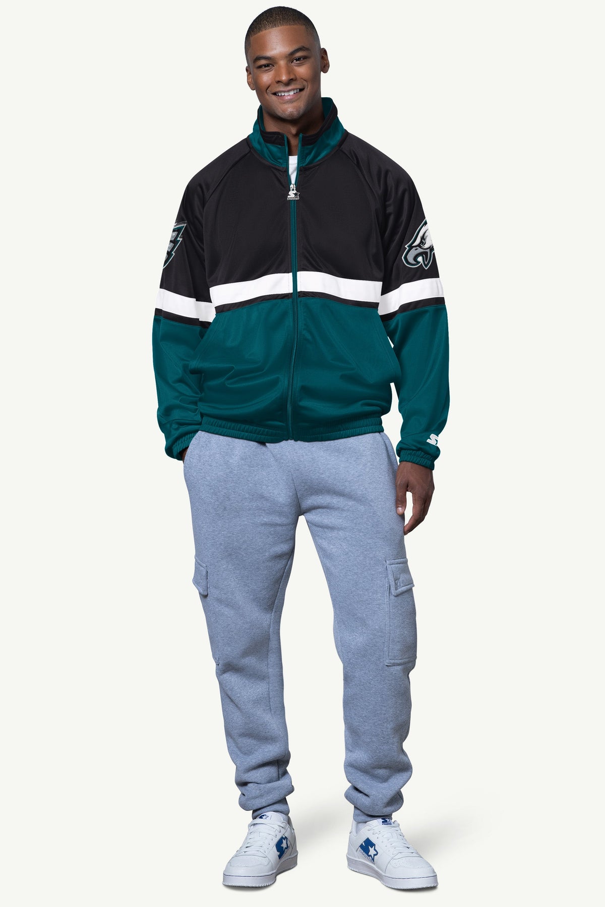 Starter MENS PHILADELPHIA EAGLES VETERAN TRACK JACKET