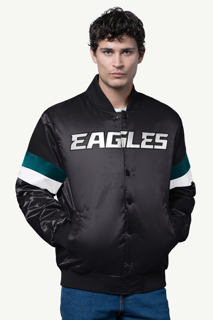 Starter MENS PHILADELPHIA EAGLES SATIN VARSITY JACKET