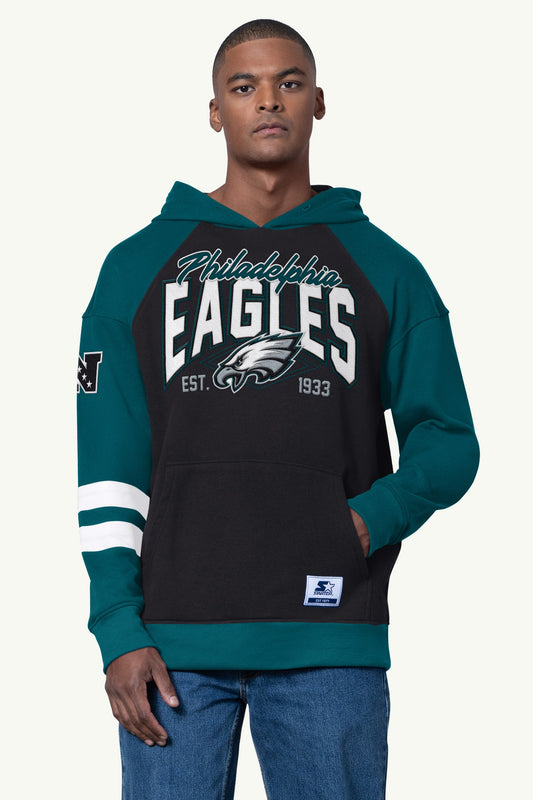 Starter MENS PHILADELPHIA EAGLES INTERCEPTION COLORBLOCK HOODIE