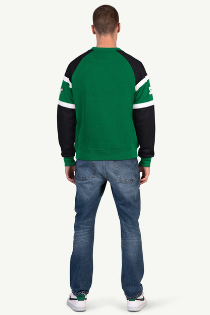 Starter MENS PHILADELPHIA EAGLES DIME BACK COLORBLOCK CREWNECK