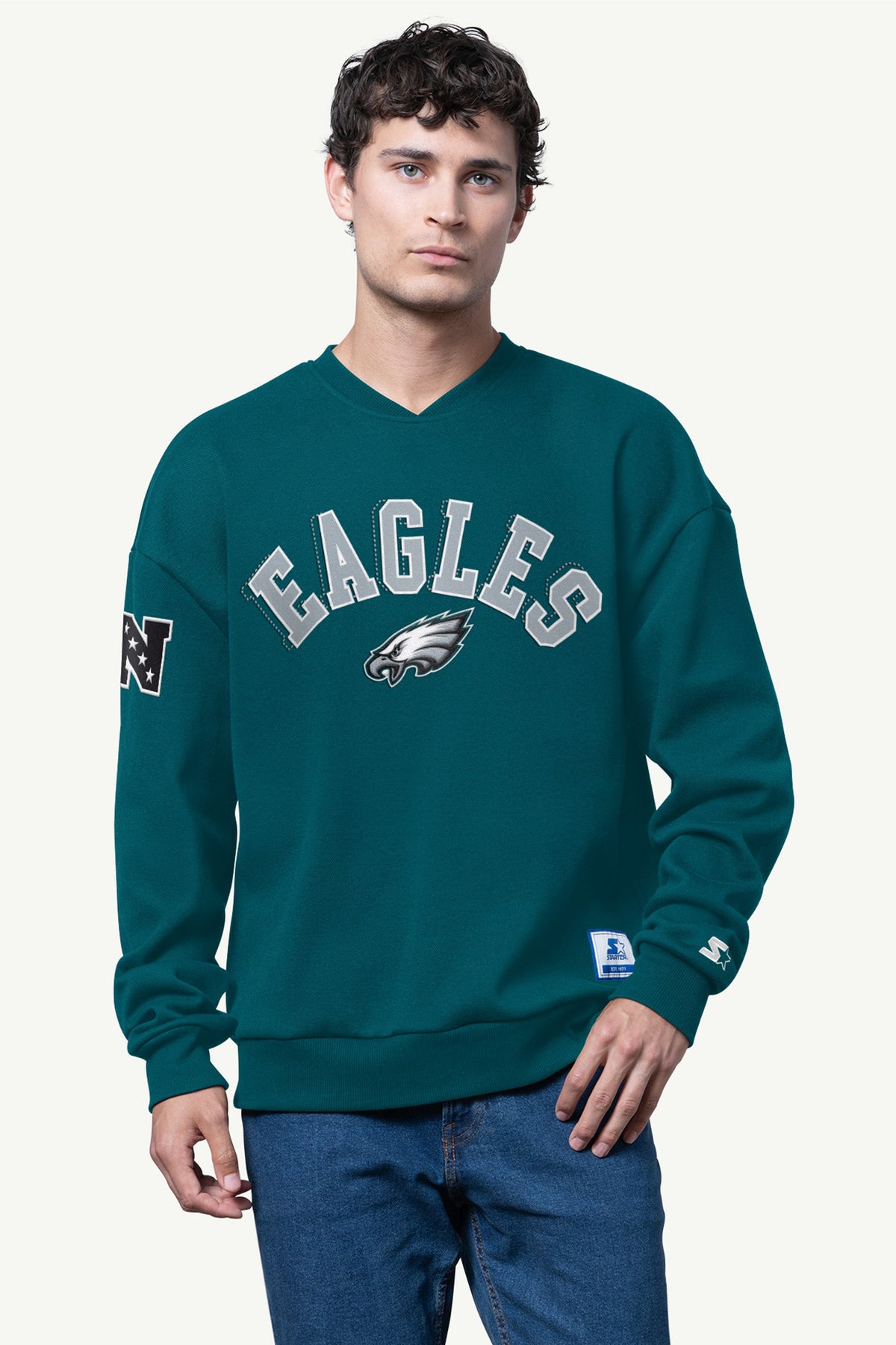 Starter MENS PHILADELPHIA EAGLES PIQUE PULLOVER