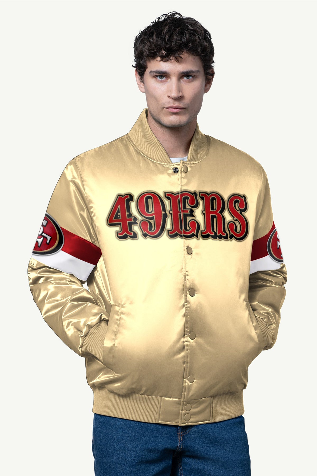 Starter MENS SAN FRANCISCO 49ERS SATIN VARSITY JACKET