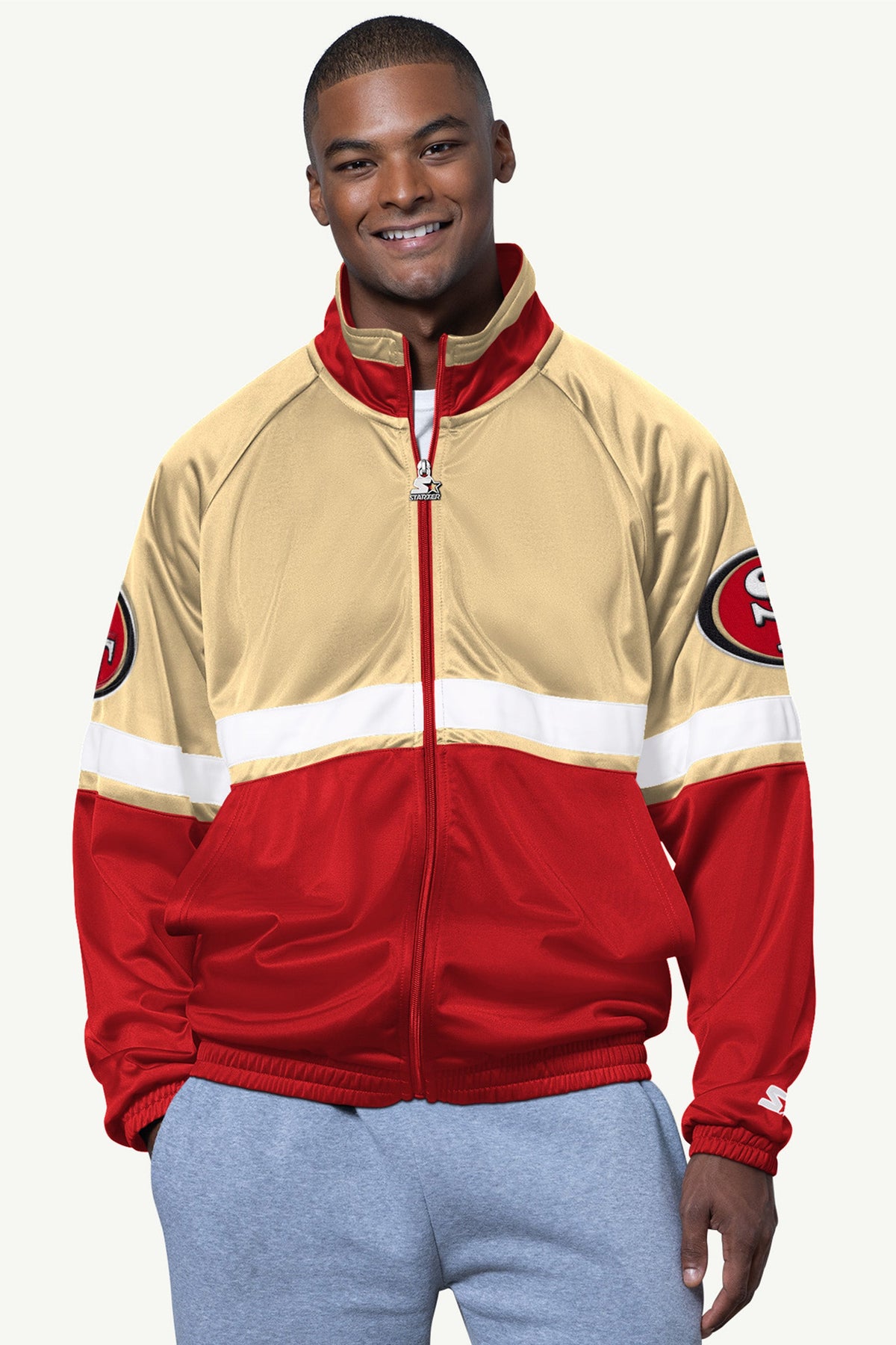 Starter MENS SAN FRANCISCO 49ERS VETERAN TRACK JACKET