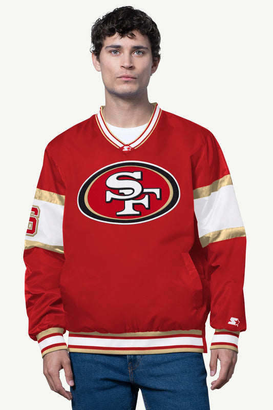 Starter MENS SAN FRANCISCO 49ERS SIGNAL COLLAR PULLOVER
