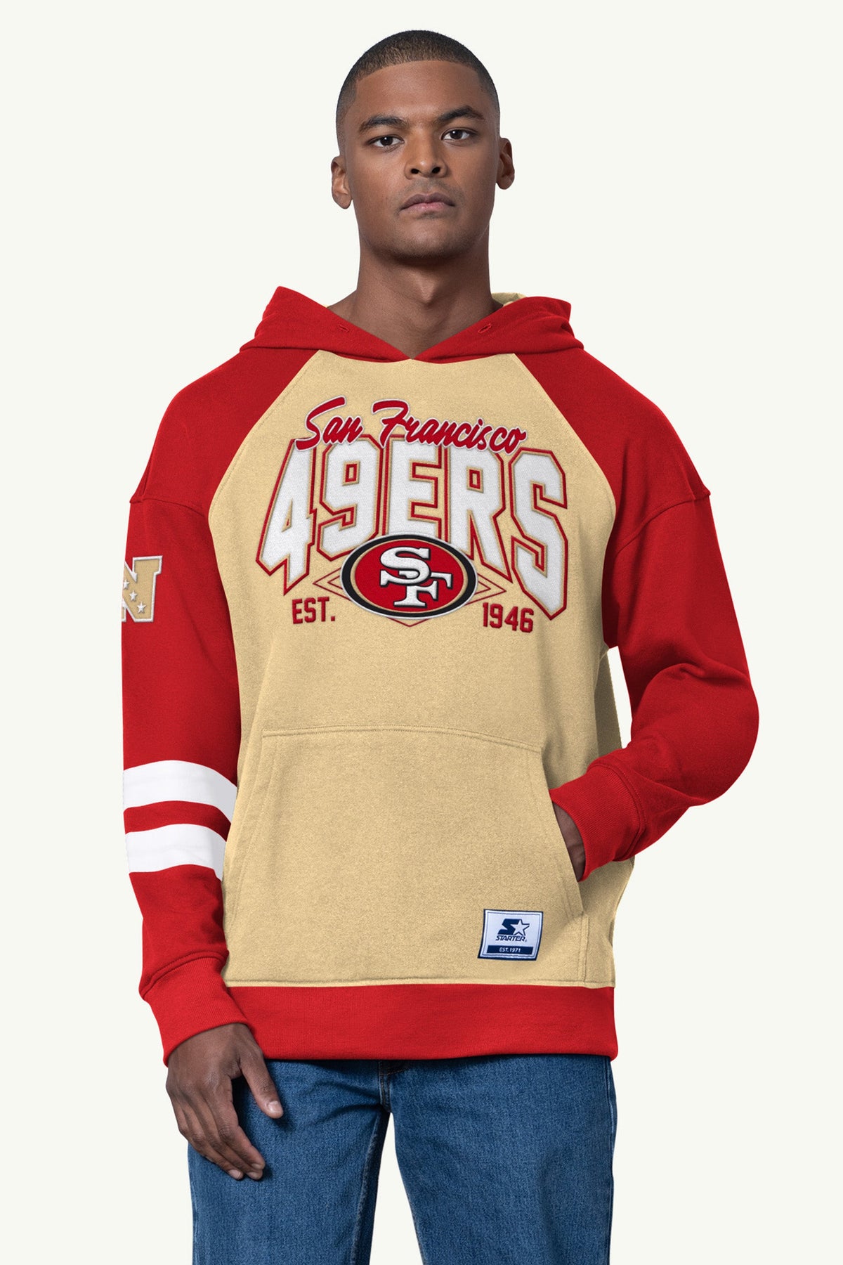 Starter MENS SAN FRANCISCO 49ERS INTERCEPTION COLORBLOCK HOODIE