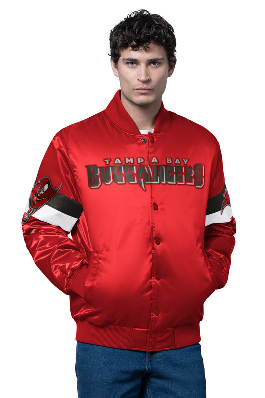 Starter MENS TAMPA BAY BUCCANEERS TRIPLE OPTION SATIN VARSITY JACKET