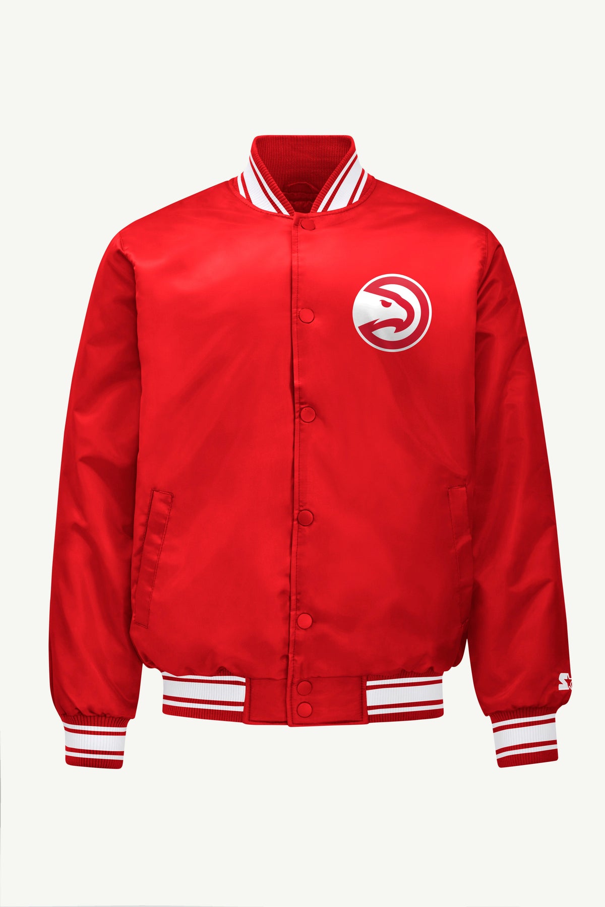 Starter MENS ATLANTA HAWKS MESH LOOK SATIN VARSITY JACKET