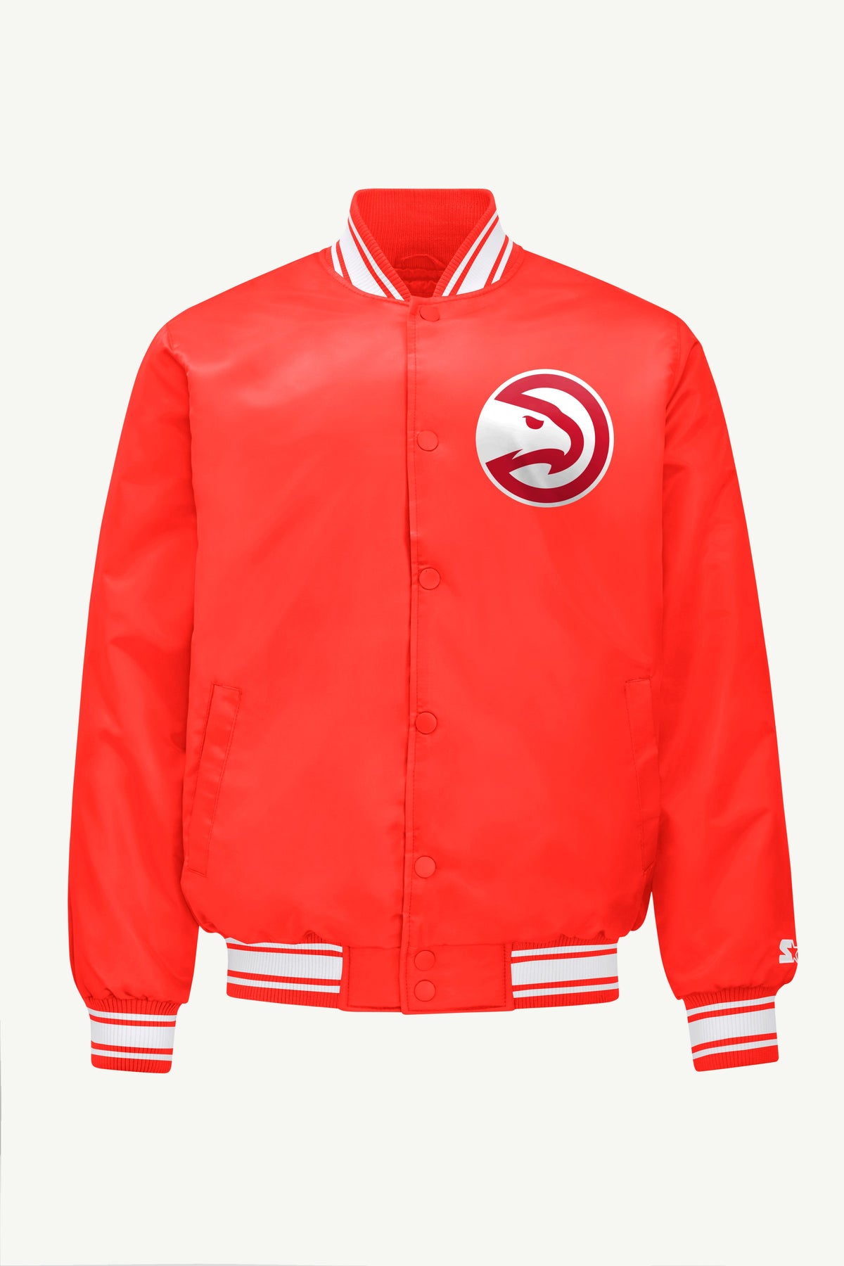 Starter MENS ATLANTA HAWKS PRINTED GRAPHIC SATIN VARSITY JACKET