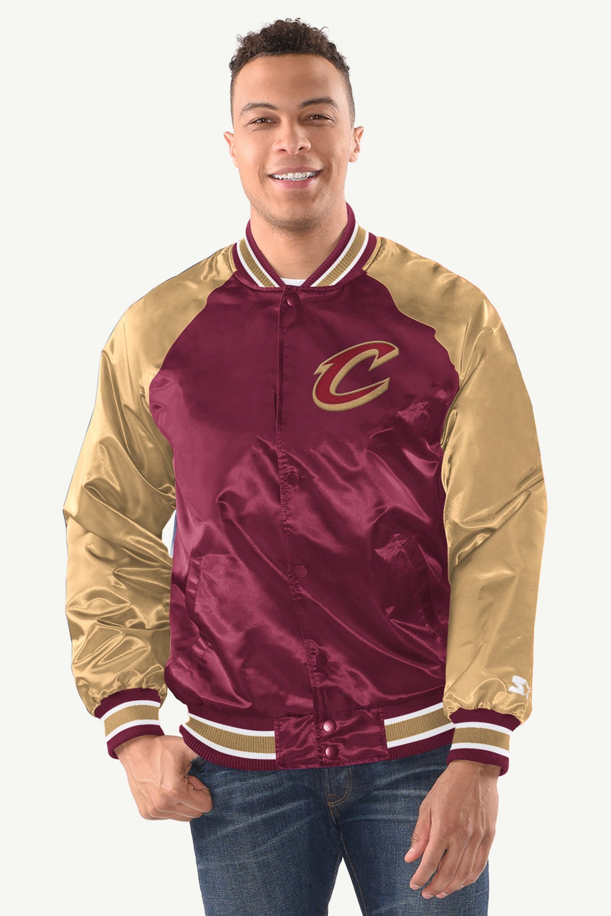 Starter MENS CLEVELAND CAVALIERS INDUCTEE SATIN VARSITY JACKET
