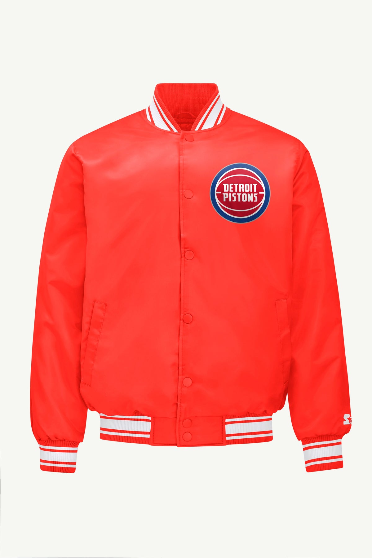 Starter MENS DETROIT PISTONS PRINTED GRAPHIC SATIN VARSITY JACKET