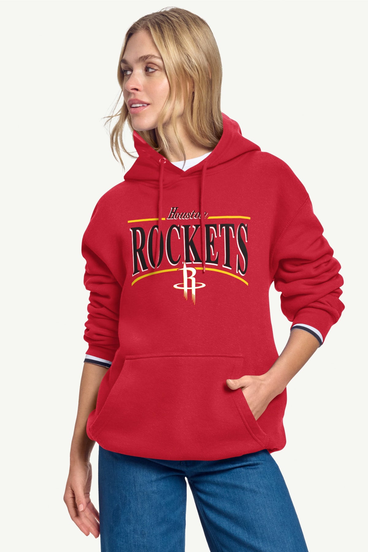 Starter WOMENS HOUSTON ROCKETS ARCH STRIPE HOODIE