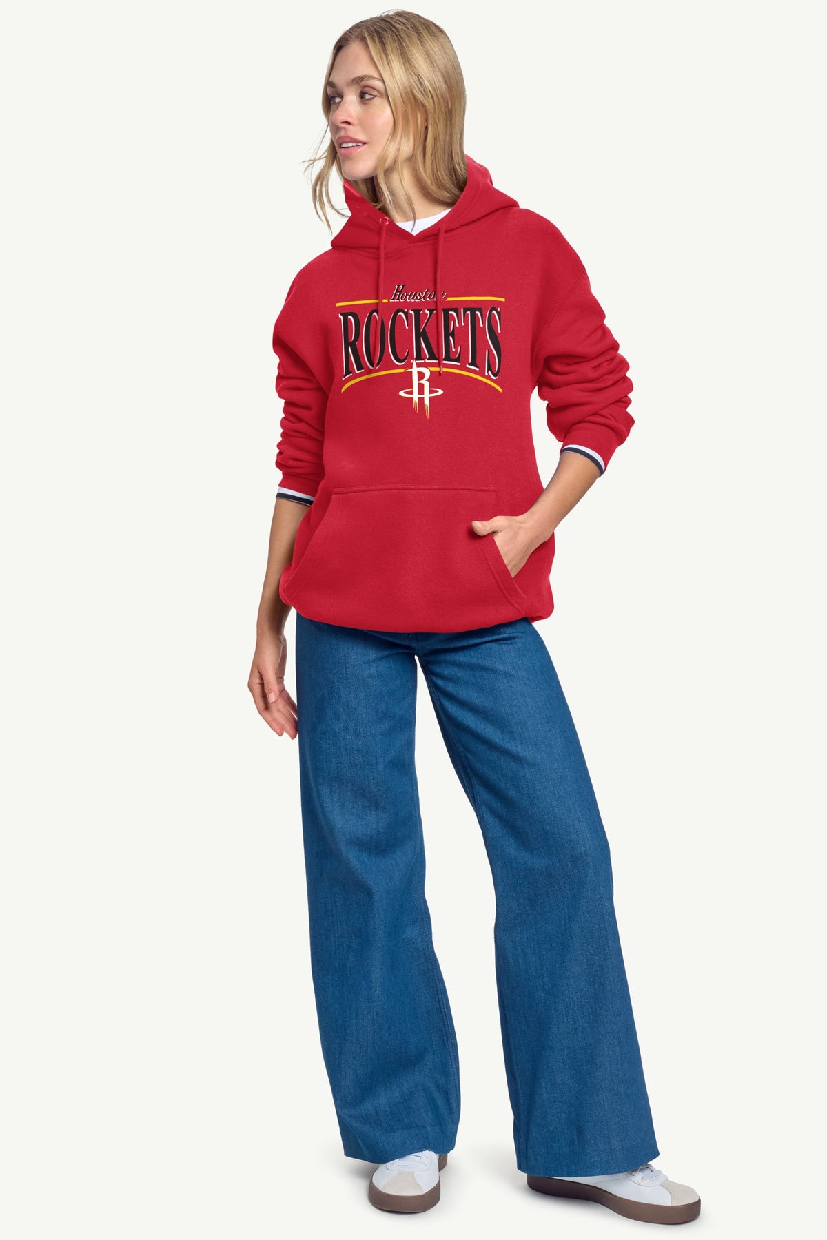 Starter WOMENS HOUSTON ROCKETS ARCH STRIPE HOODIE