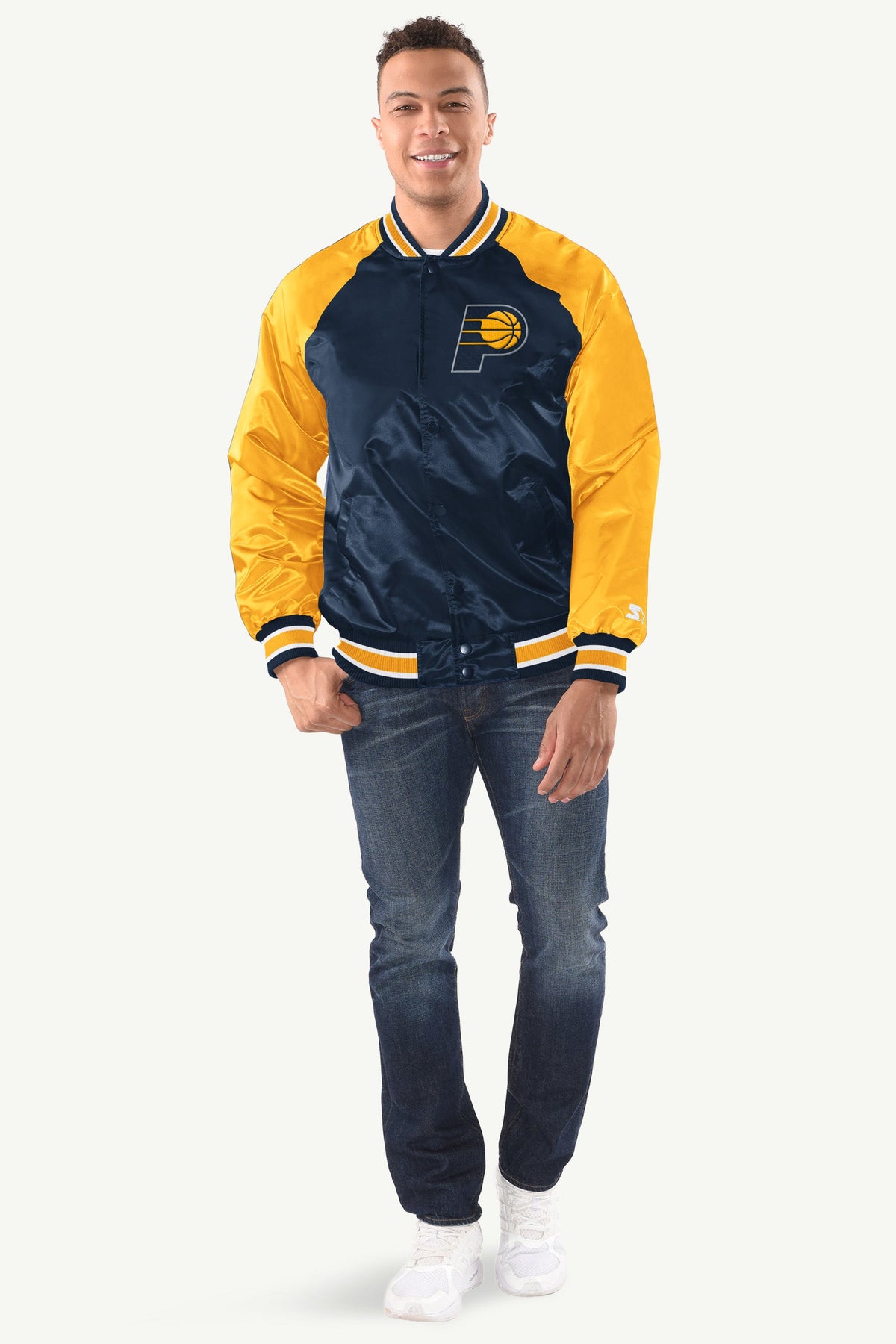 Starter MENS INDIANA PACERS INDUCTEE SATIN VARSITY JACKET