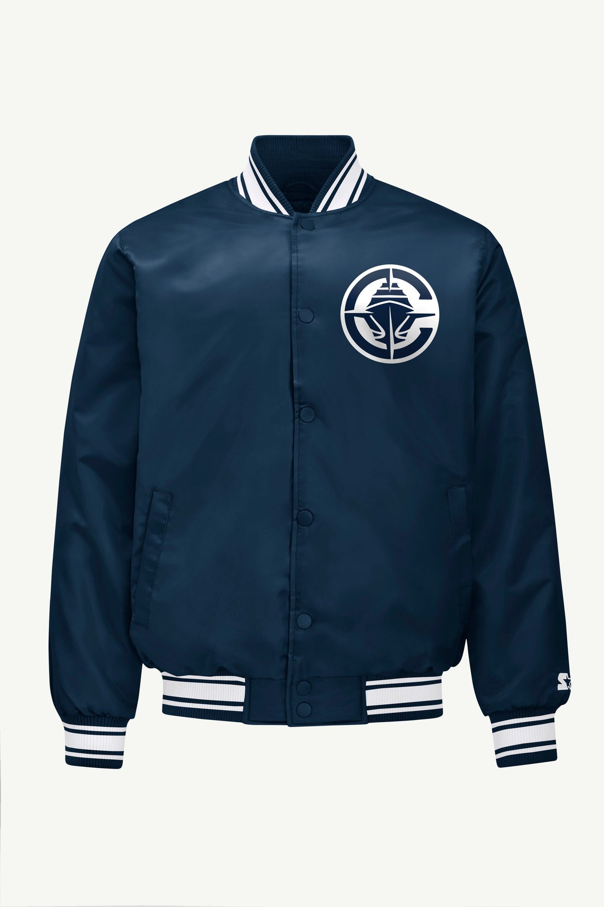Starter MENS LOS ANGELES CLIPPERS PRINTED GRAPHIC SATIN VARSITY JACKET
