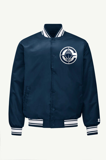 Starter MENS LOS ANGELES CLIPPERS PRINTED GRAPHIC SATIN VARSITY JACKET