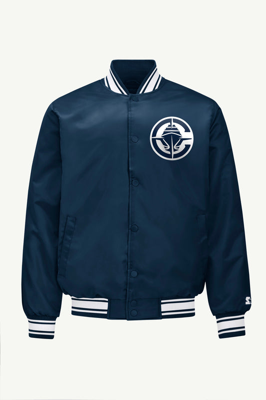 Starter MENS LOS ANGELES CLIPPERS PRINTED GRAPHIC SATIN VARSITY JACKET