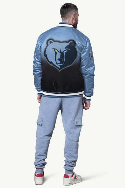 Starter MENS MEMPHIS GRIZZLIES PASS RUSH SATIN VARSITY JACKET