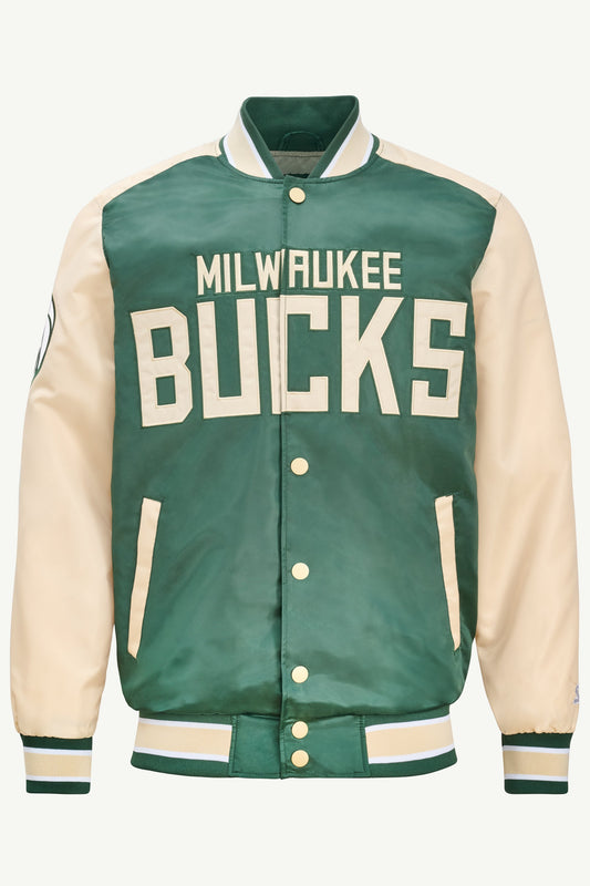 Starter MENS MILWAUKEE BUCKS SATIN VARSITY JACKET