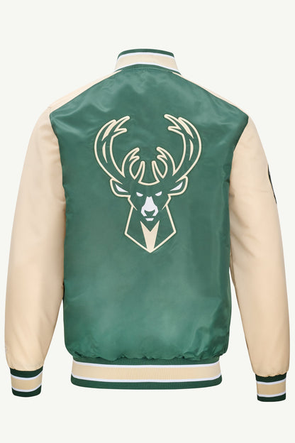Starter MENS MILWAUKEE BUCKS SATIN VARSITY JACKET