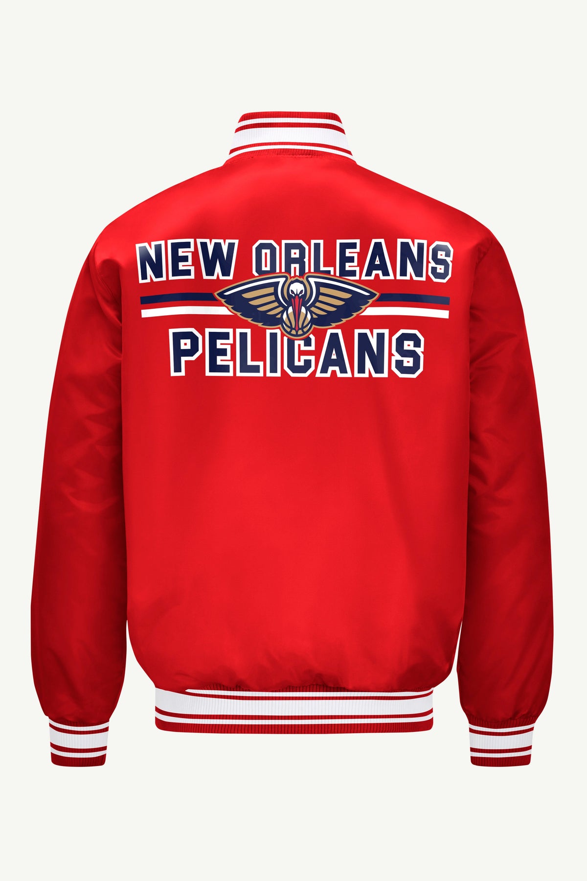Starter MENS NEW ORLEAN PELICANS MESH LOOK SATIN VARSITY JACKET