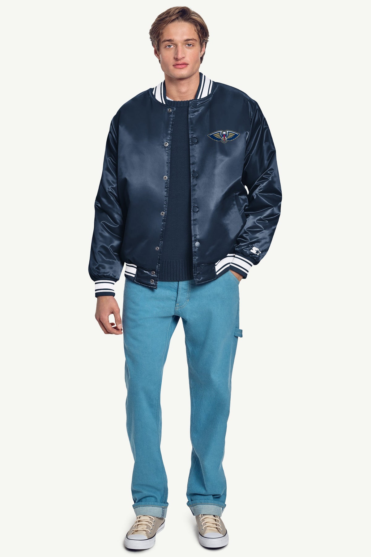 Starter MENS NEW ORLEANS PELICANS SATIN VARSITY JACKET