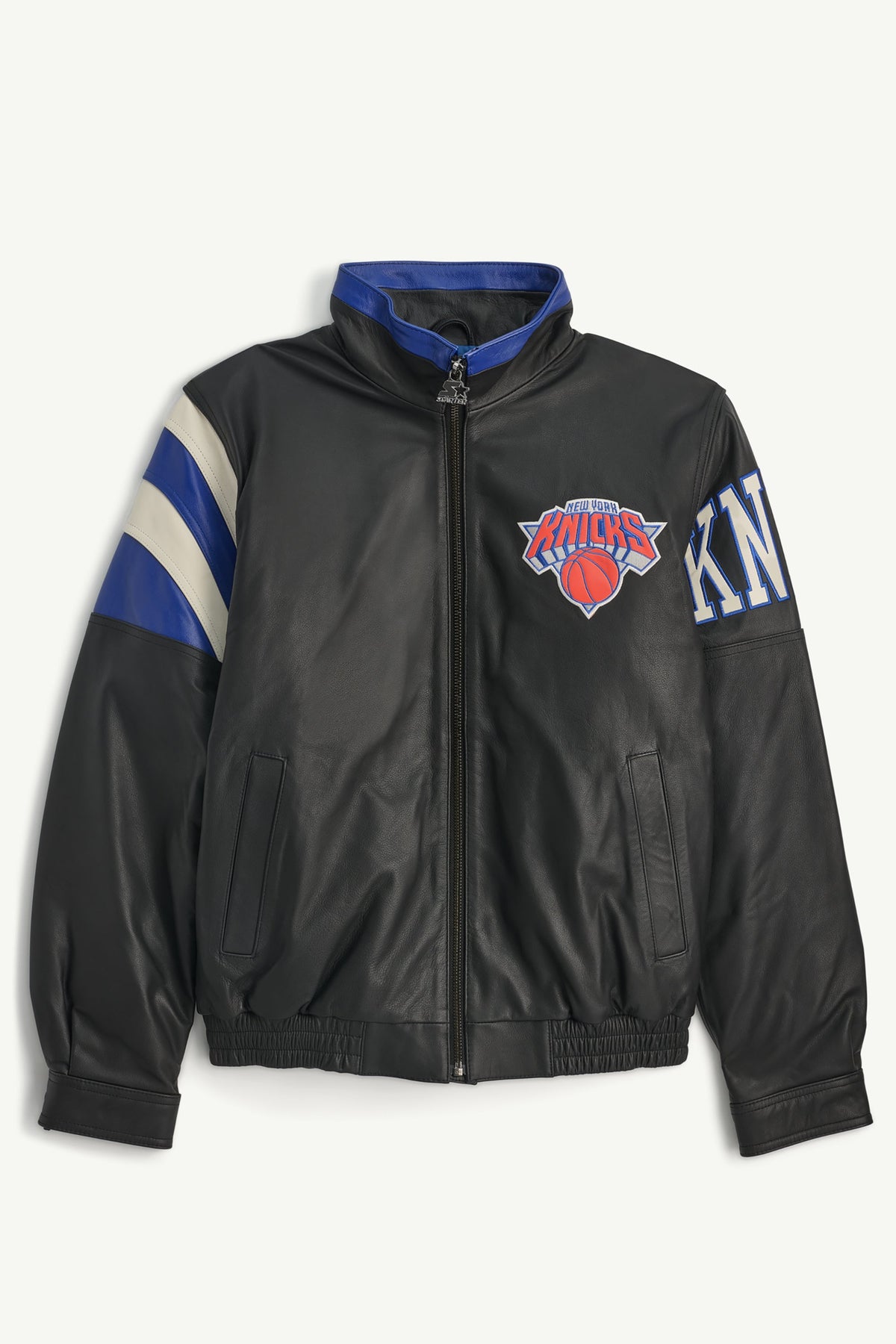 Starter MENS NEW YORK KNICKS RETRO FULL ZIP LEATHER JACKET