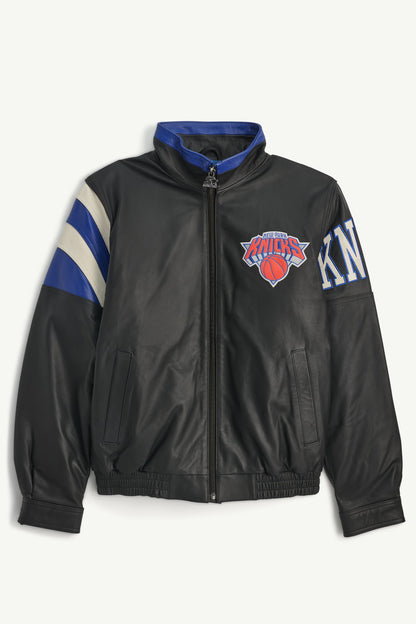 Starter MENS NEW YORK KNICKS RETRO FULL ZIP LEATHER JACKET