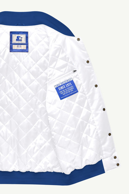 Starter MENS NEW YORK KNICKS TRIPLE OPTION SATIN VARSITY JACKET