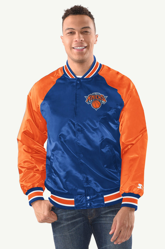 Starter MENS NEW YORK KNICKS INDUCTEE SATIN VARSITY JACKET