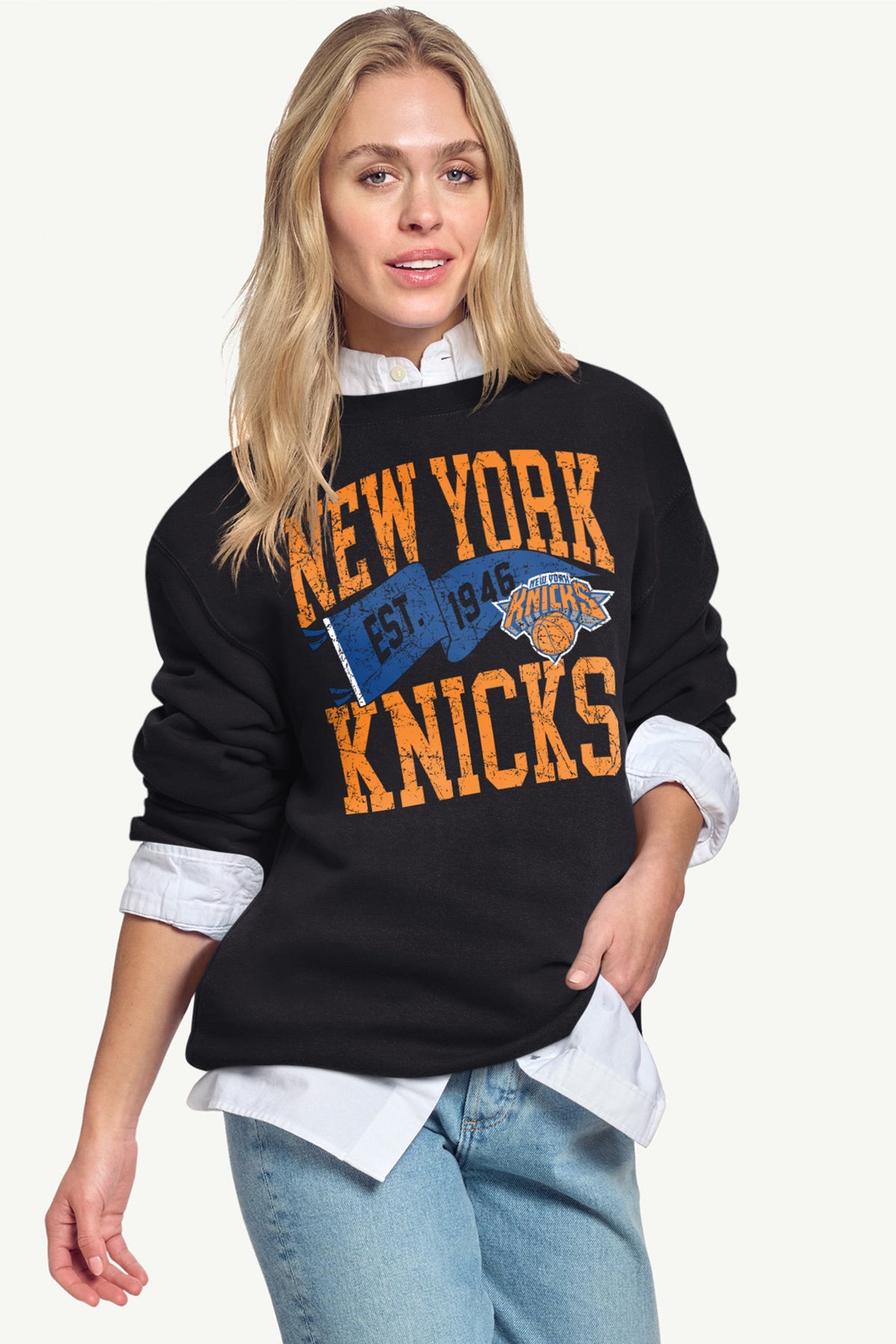 Starter WOMENS NEW YORK KNICKS PENNANT SWEATSHIRT