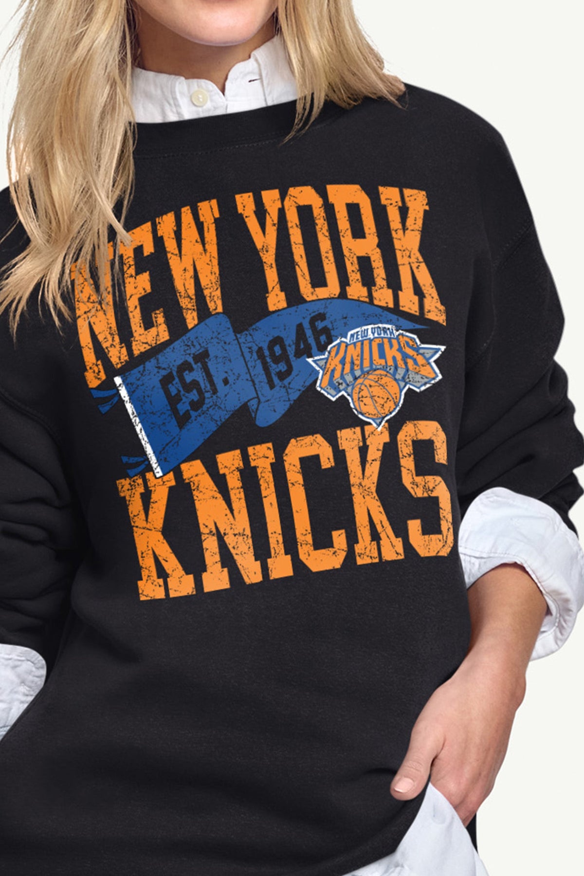 Starter WOMENS NEW YORK KNICKS PENNANT SWEATSHIRT