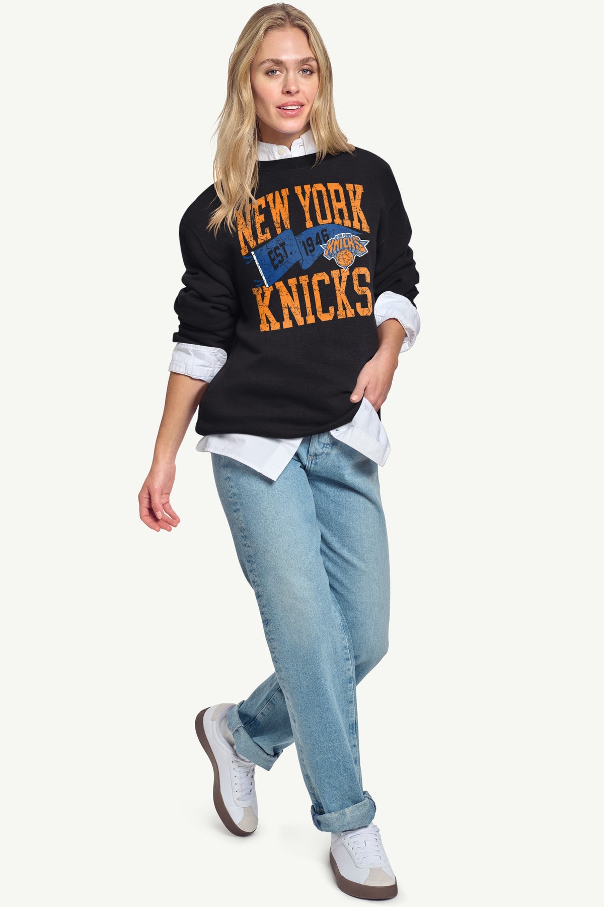 Starter WOMENS NEW YORK KNICKS PENNANT SWEATSHIRT
