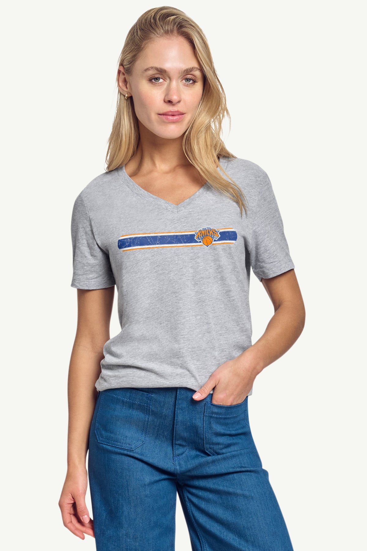 Starter WOMENS NEW YORK KNICKS TEAM STRIPE T-SHIRT